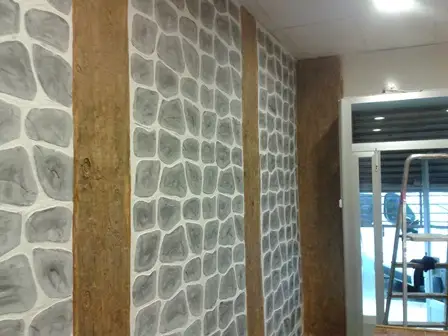 Fachada de monocapa impreso imitación piedra – obra 5